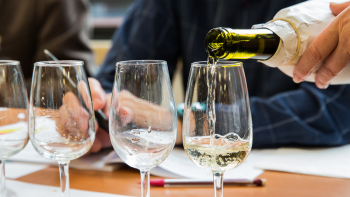 Photographie d'un verre de vin, dans le cadre d'une formation pour le Concours général agricole