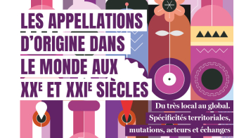 Couverture du programme du colloque "Les appellations d'origine dans le monde aux XXe et XXIe siècles"