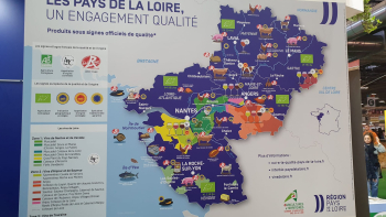 Les signes officiels d'identification de la qualité et de l'origine étaient particulièrement bien mis en avant au Salon, ici au stand de la Région Pays de la Loire.