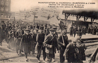 Manifestation des vignerons champenois de l'Aube (Troyes en Champagne, 9 avril 1911)